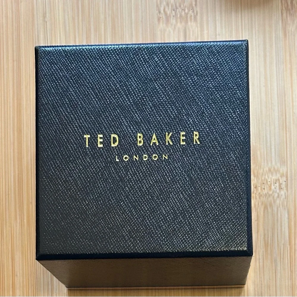TED BAKER KATE WATCH WITH 32 BLACK FLORAL FACE & BLACK LEATHER BAND